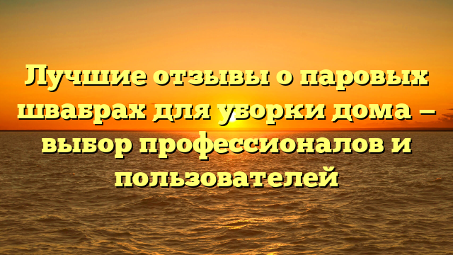 Лучшие отзывы о паровых швабрах для уборки дома — выбор профессионалов и пользователей