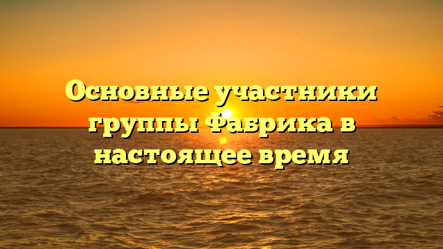 Основные участники группы Фабрика в настоящее время
