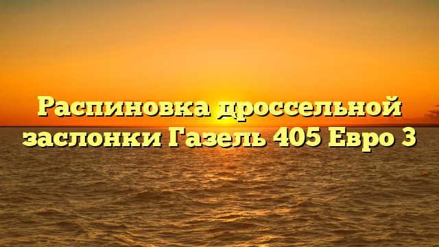 Распиновка дроссельной заслонки Газель 405 Евро 3